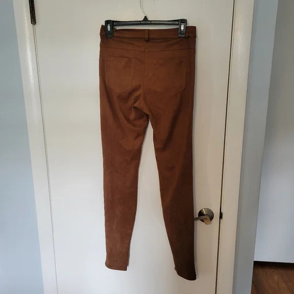 Hale Bob Faux Suede Leggings Tan Camel Pull On Size Medium - Picture 4 of 4